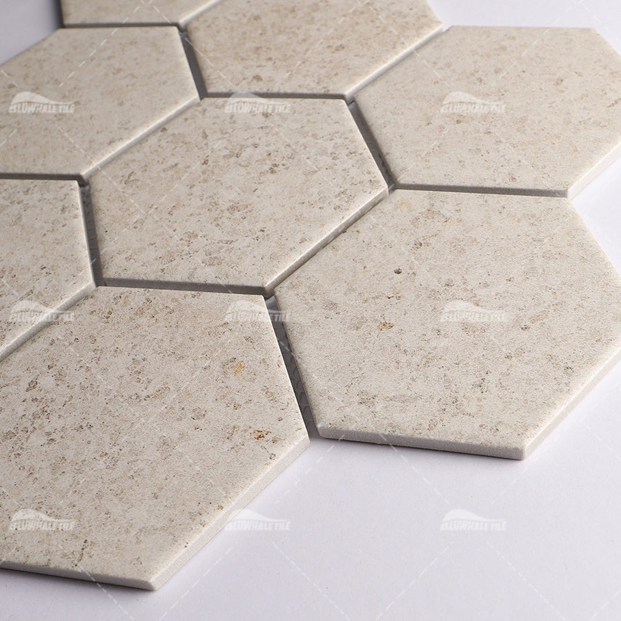 Bluwhale inkjet printed matte hexagon floor tiles 