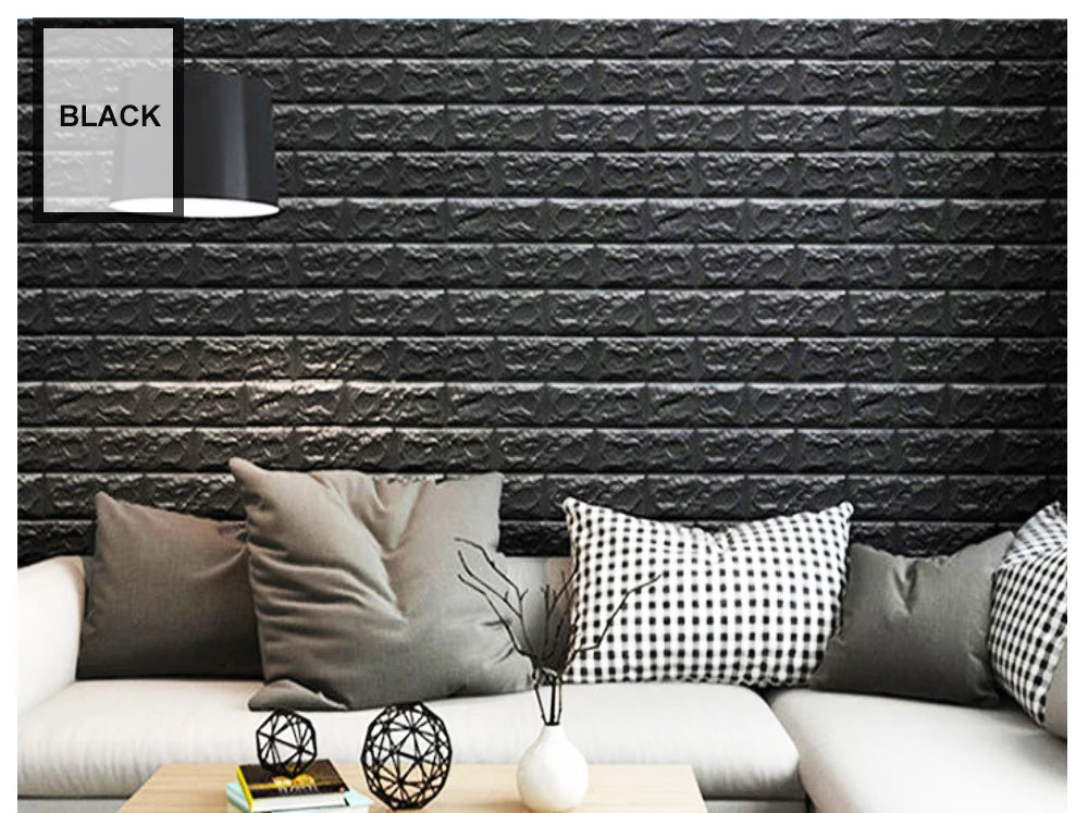 3D Brick Wall Sticker Strong three-dimensional 77*70cm Monochrome and Retro adesivos de parede paper Bring the fun of home life - Daisan Mart