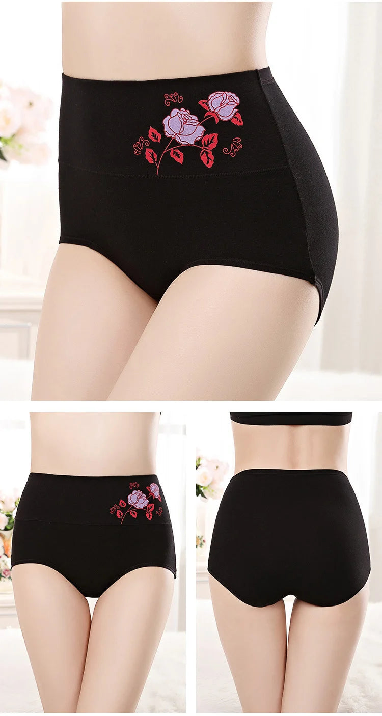Women's 5XL High Waist Cotton Sexy Printed Panties