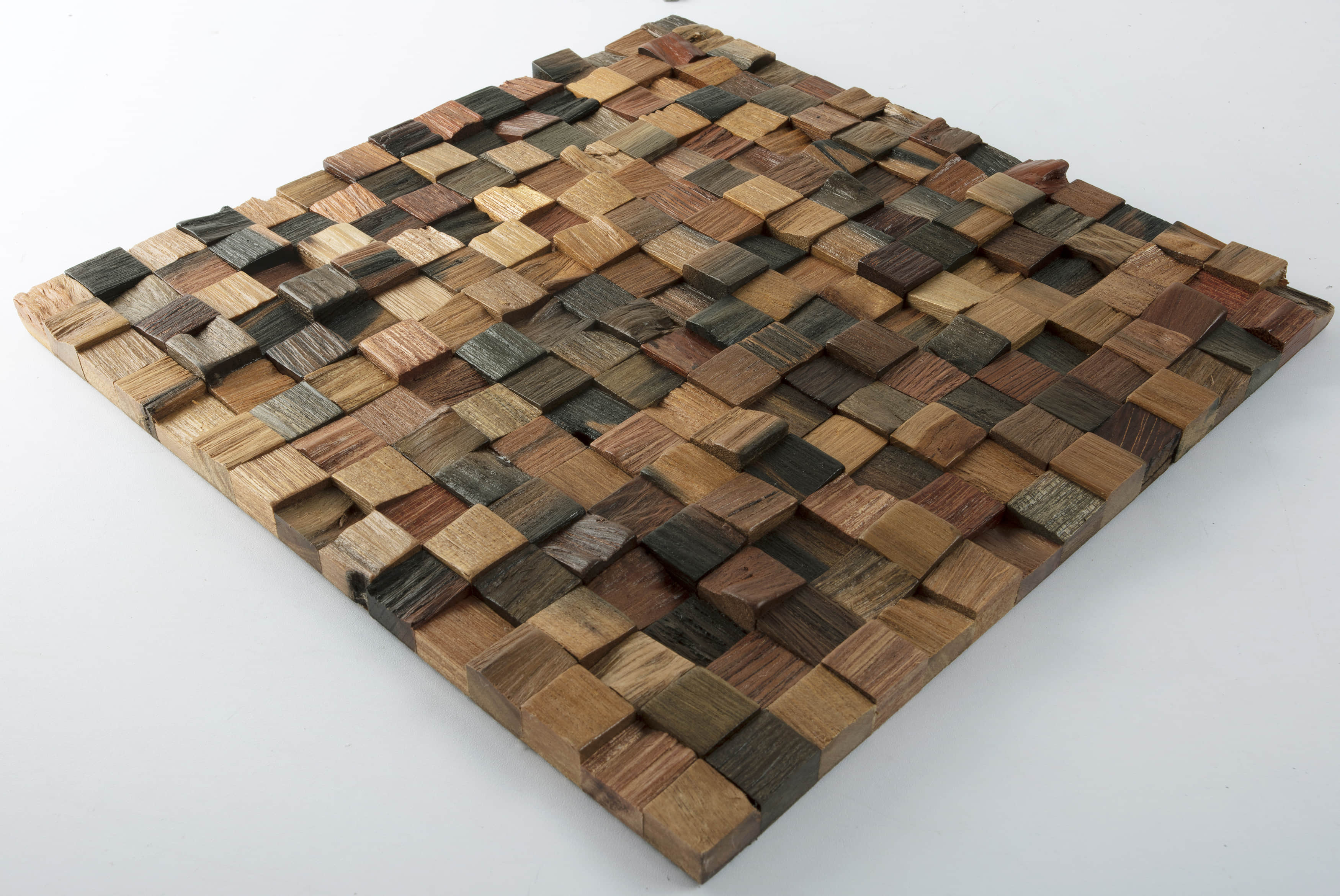 OEM&amp;ODM manufacturer brown square wood mosaic bathroom wall tiles 
