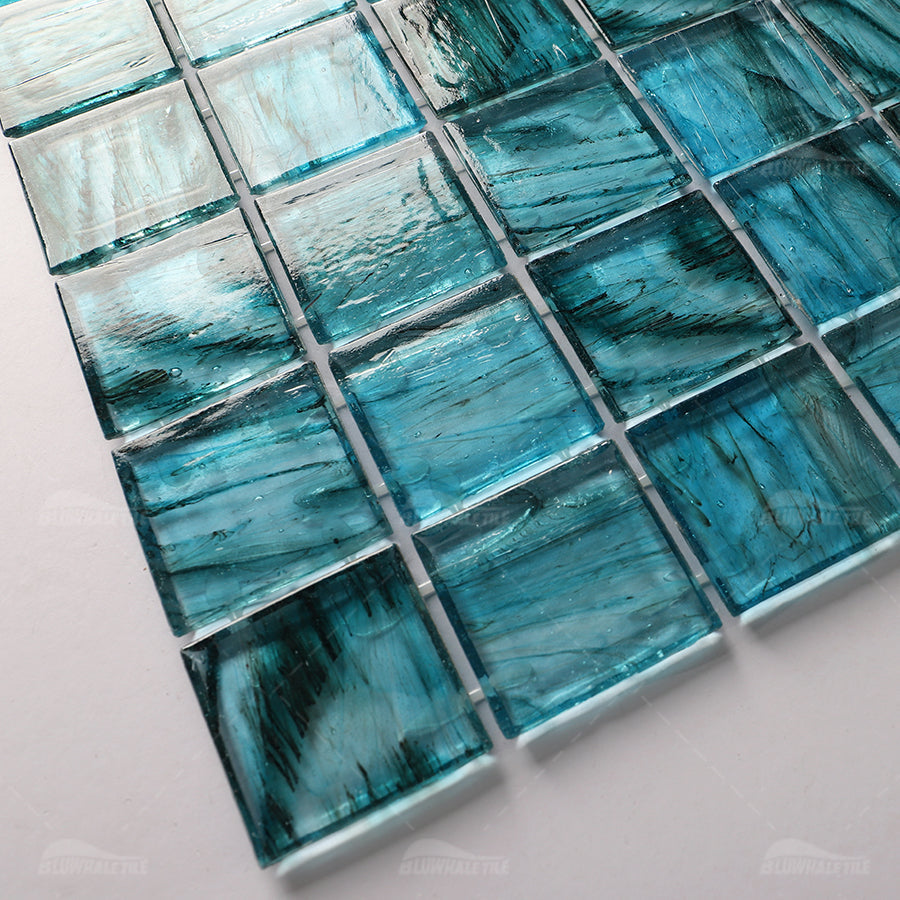Bluwhale Amber Glass Mosaic Tiles 