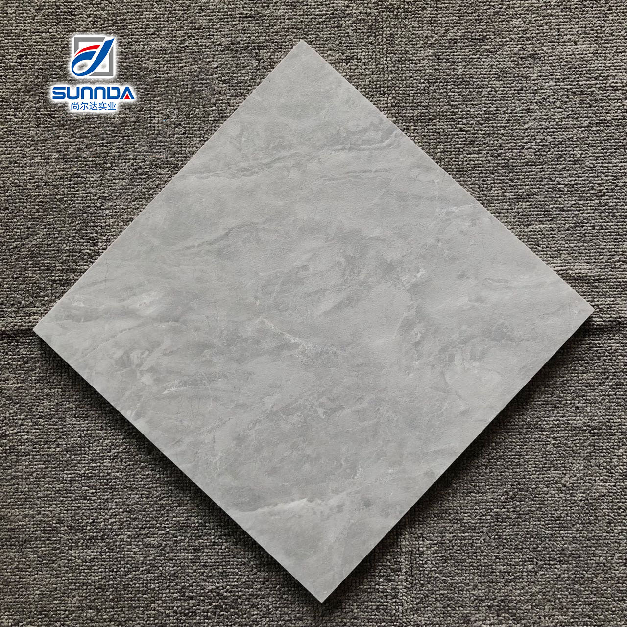 Gạch lát nền men mờ chống trơn, phong cách rustic, màu xám xi măng, vân đá cẩm thạch, kích thước 600x600