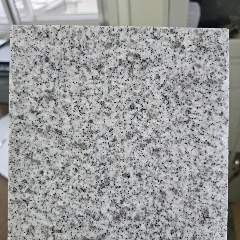 Classic white grey granite countertop, polished and fire hammered, for wine cellar, stairs, laundry room 