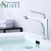 SDAYI Tiktok Popular Single Hole Brass Bathroom Sink Faucet, Chrome Plated Bathroom Sink Faucet, Deck Mounted 