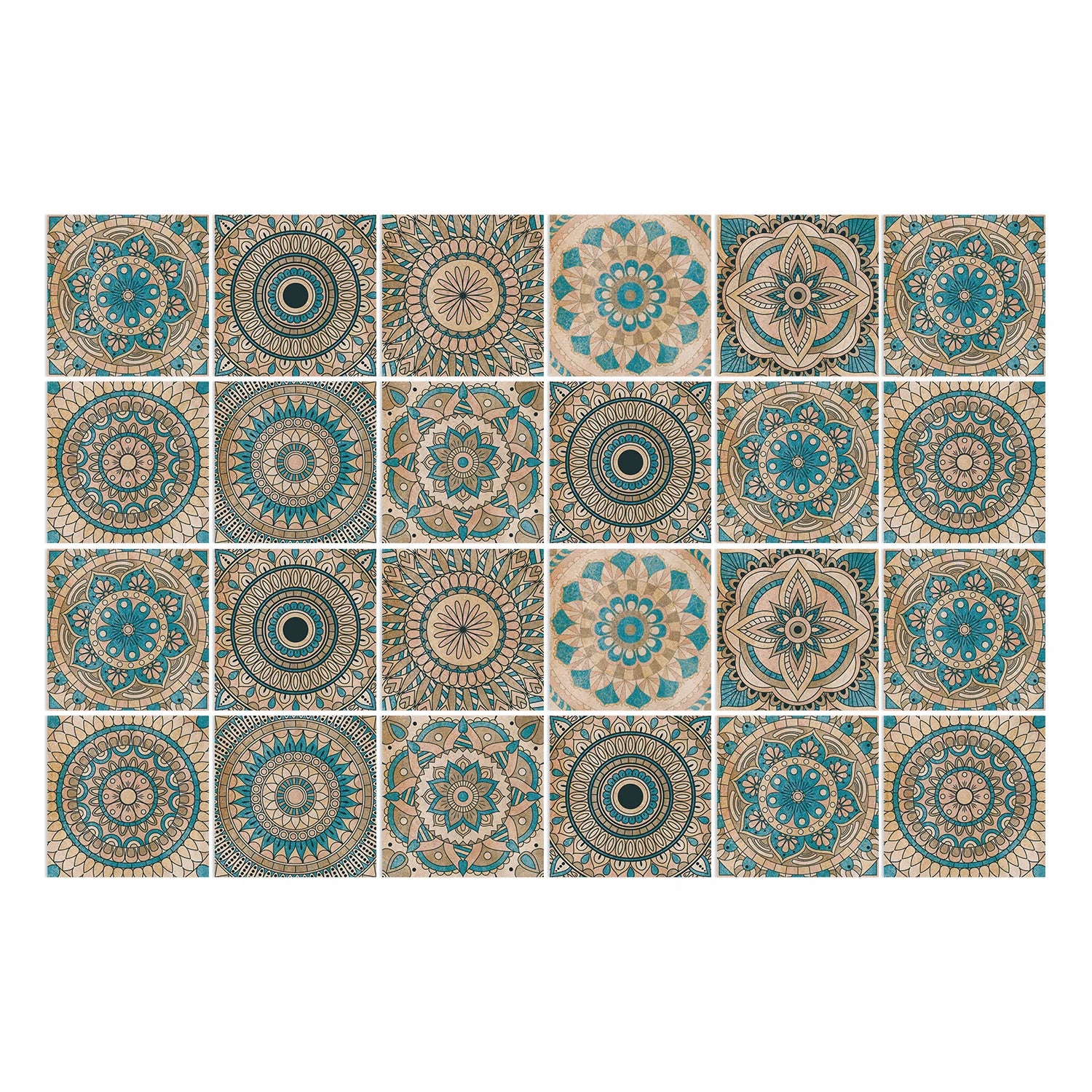 24pcs Retro Gray Kitchen Tile Sticker Wall Waterproof Self Adhesive Wallpaper PVC Furniture Cabinet Surface DIY Decorative Decal
