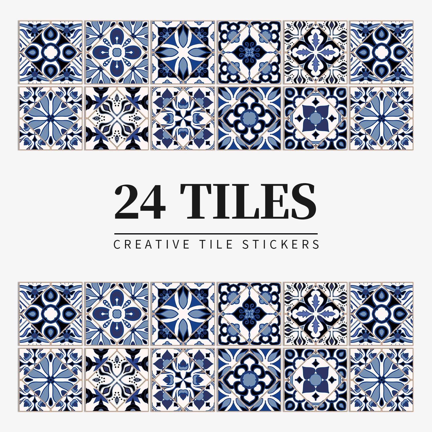24pcs/set Light Color Tiles Sticker Wall Stickers Kitchen Bathroom Home Renovation Wallpaper Waterproof Self-adhesive Wall Decal