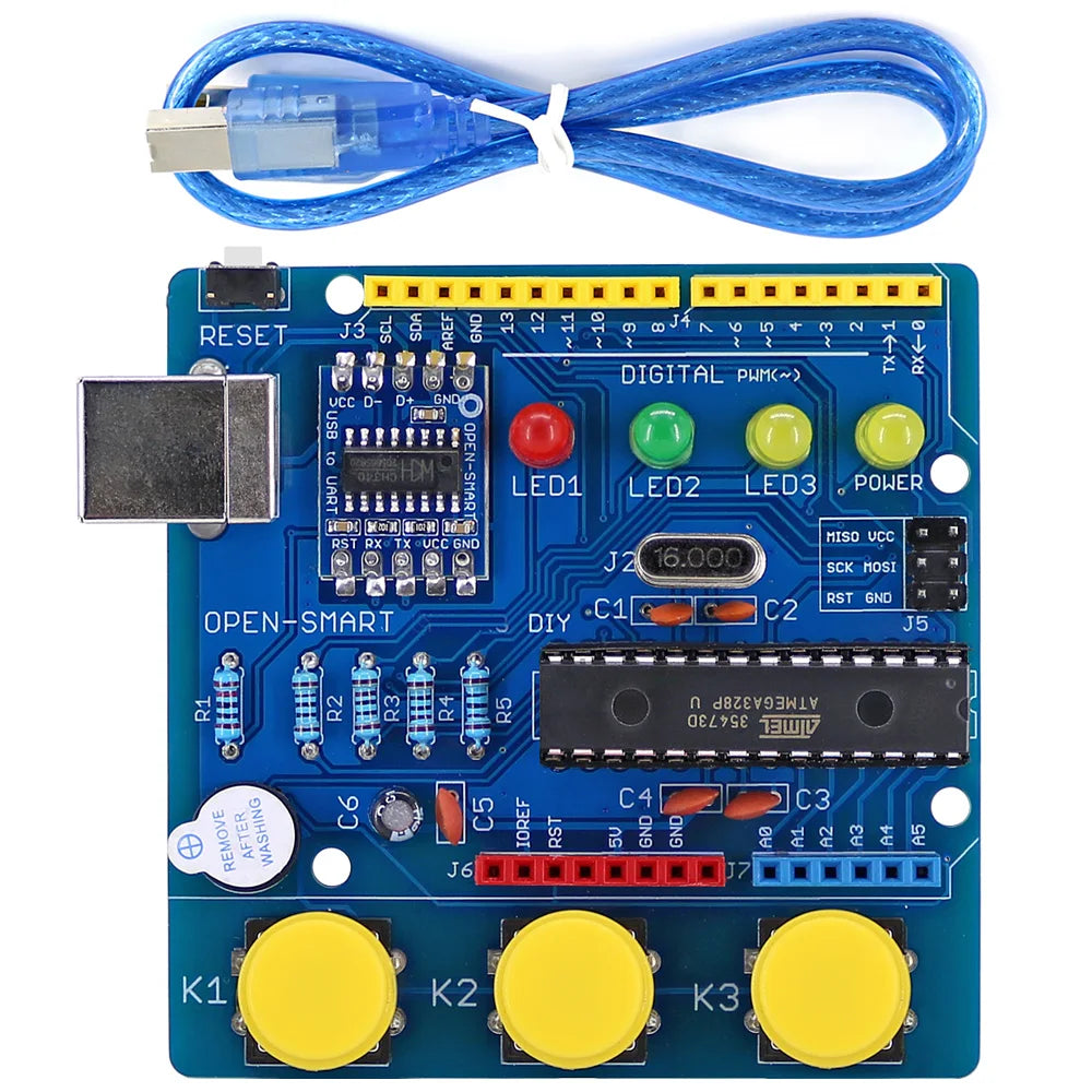 ATmega328P R3 Programming Kit – LED &amp; Buzzer DIY