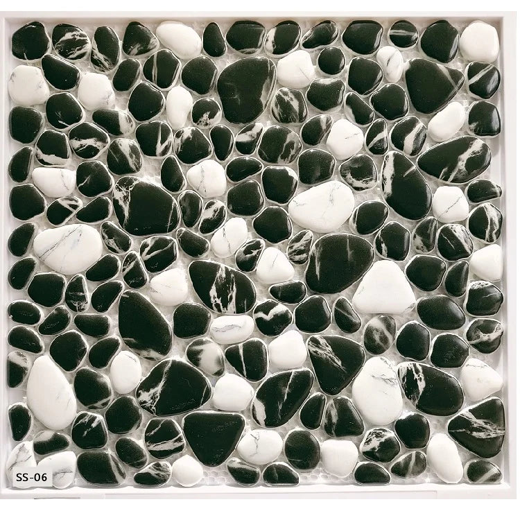 Factory Supply Bathroom Wall Tiles  Mixed Color Pebble Art Mural Wall Tiles Glass Mosaic SS-01 - Daisan Mart