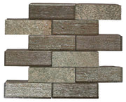 DS Mixed Pink Brown Marble and Glass Subway Style Mosaic Tiles Wall to Wall 