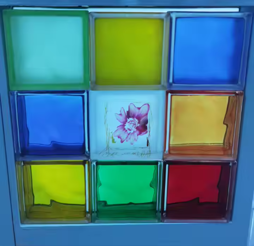 Opaque Glass Block with Holes/Clear Glass Bricks/Colorful Decorative Hollow Glass Bricks for Indoor Window Light Decoration 