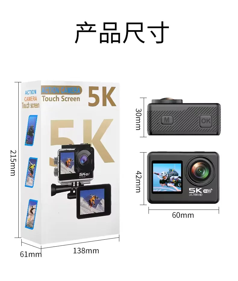 Dual 4K/120fps Sports Camera Waterproof 10m