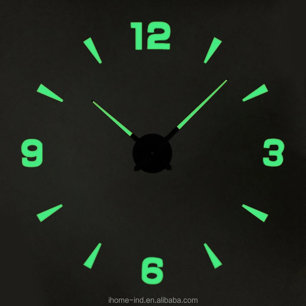 Cheap Night Light Art Acrylic Sticker Design Home Decorative Wall Clocks Luminous Large DIY Modern Wholesale City Stars Kids 3d