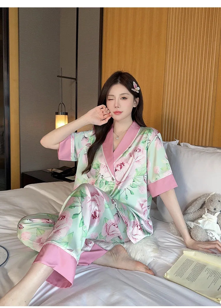 SAMWESTART Women's Premium Snow Silk Pajamas