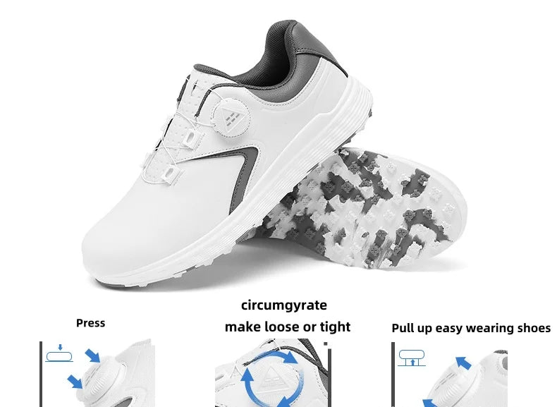 Giày Golf Trắng Không Đinh Lót Cotton Thoáng Khí