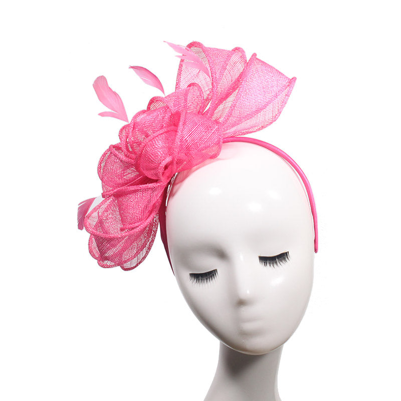 Bán sỉ Mũ Fascinator Sinamay Màu Vàng Kim Thanh Lịch Gắn Lông Chim Ấn Độ Dành Cho Cô Dâu - Daisan Mart
