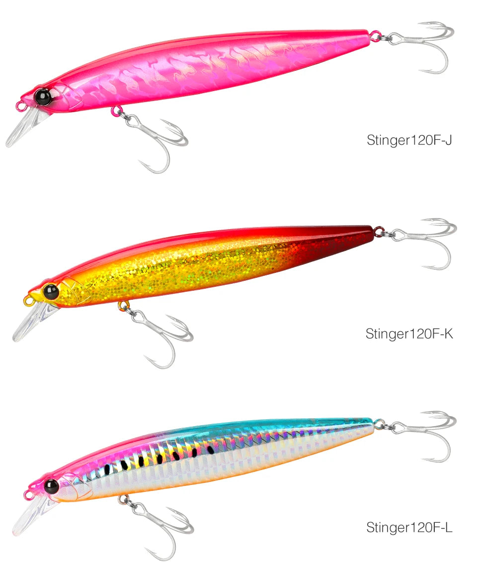 TSURINOYA 120F Ultra-long Casting Floating Minnow Saltwater Fishing Lure STINGER 120mm 19g Range 30-100cm Artificial Hard Baits