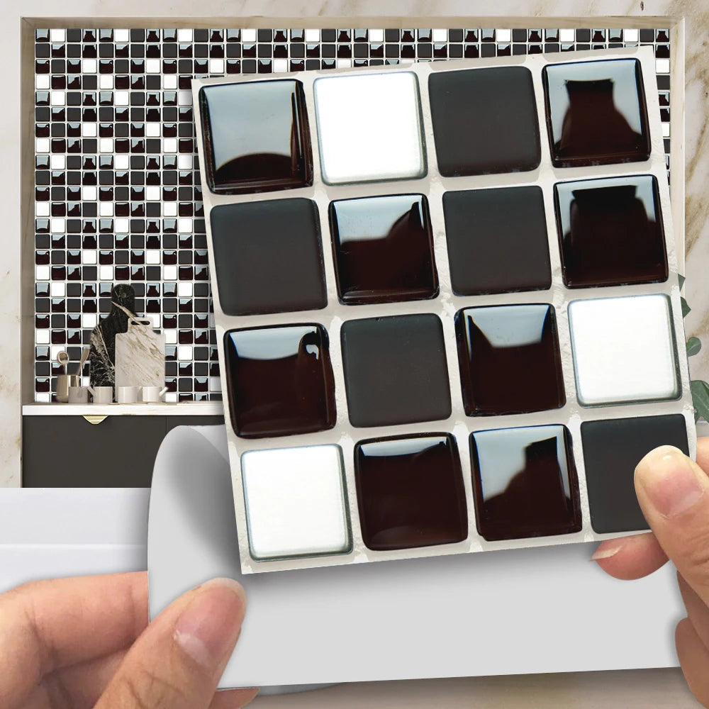 Convenient 2D Black and White Marble Patterned Tiles