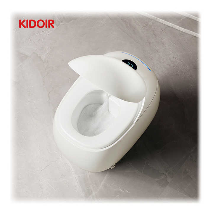 High-tech Japanese egg-shaped smart toilet for bathroom with smart function, automatic floor installation, self-cleaning 