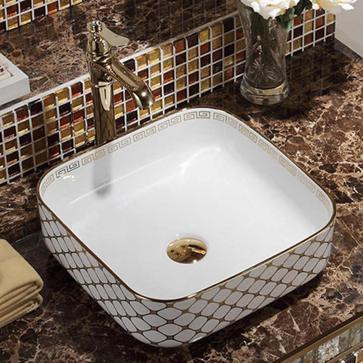 Custom Yellow Wall Mounted Ceramic Wash Basin