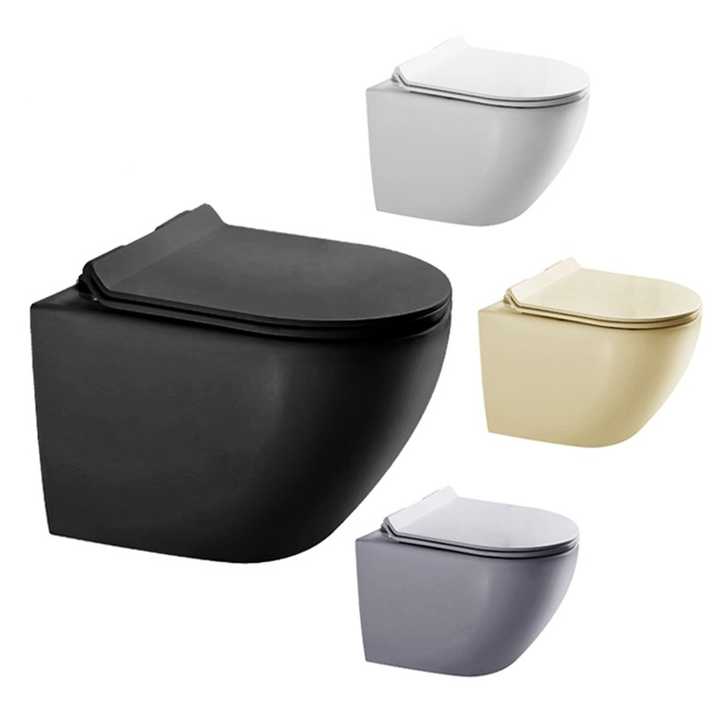 Wall-hung toilet Custom color wall-hung toilet set Wall-hung toilet Black ceramic sanitary ware 