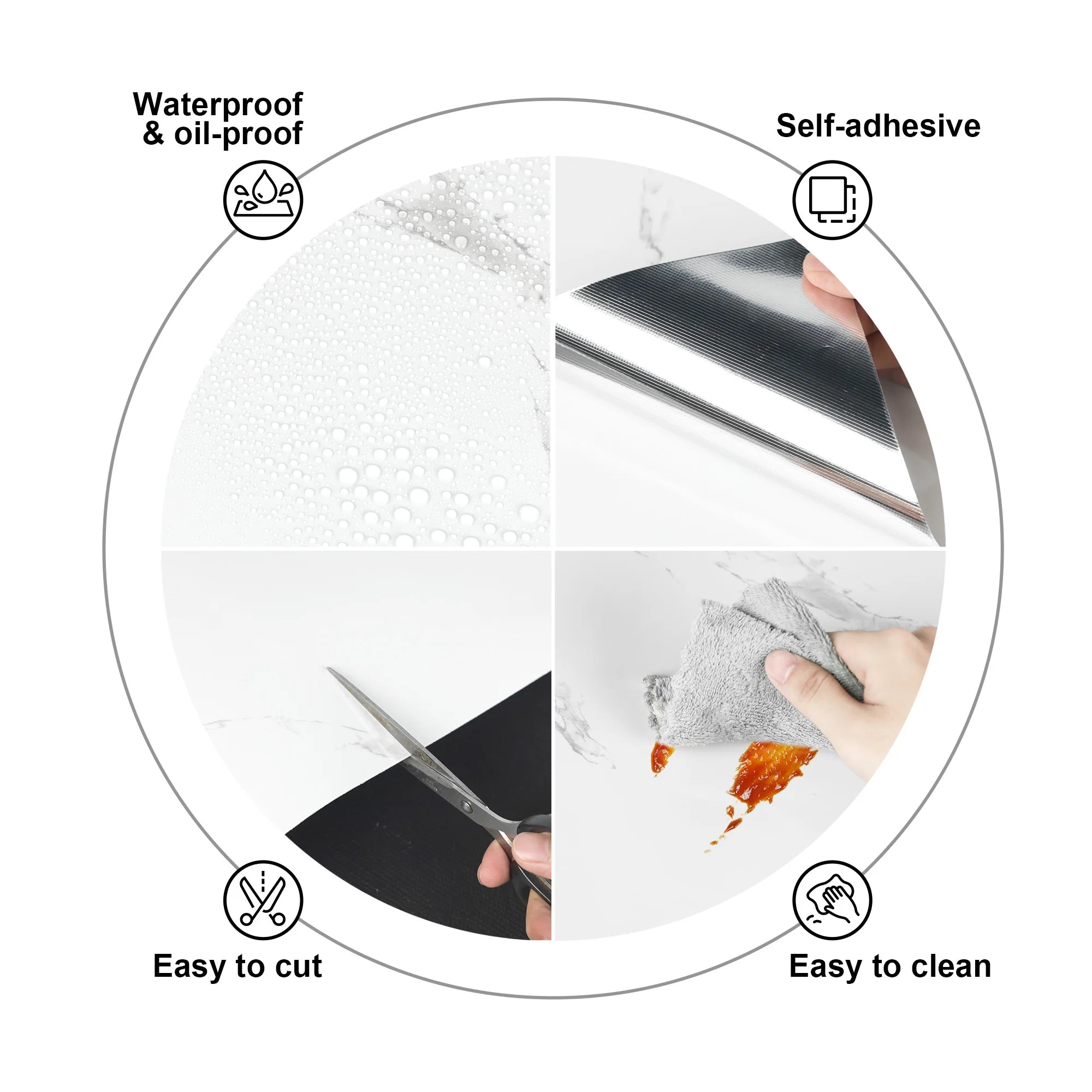 Jeedeson 5x0.6m Oil-Proof PVC Kitchen Countertop Decal