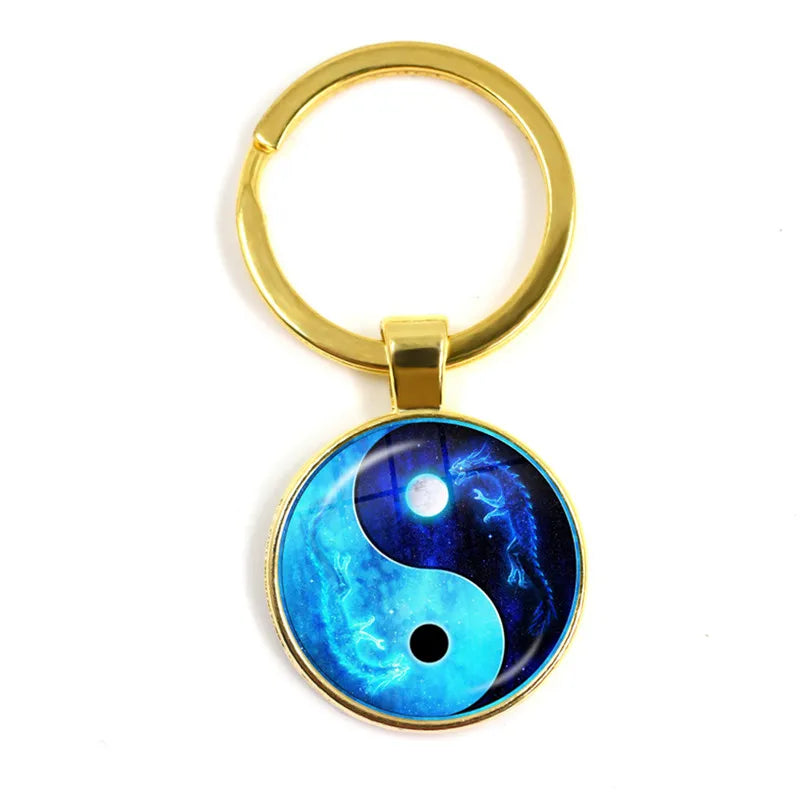 New Accessories Dragon Moon Yin Yang Tai Chi Time Gem Necklace European and American Sweaters Chain Necklace - Daisan Mart