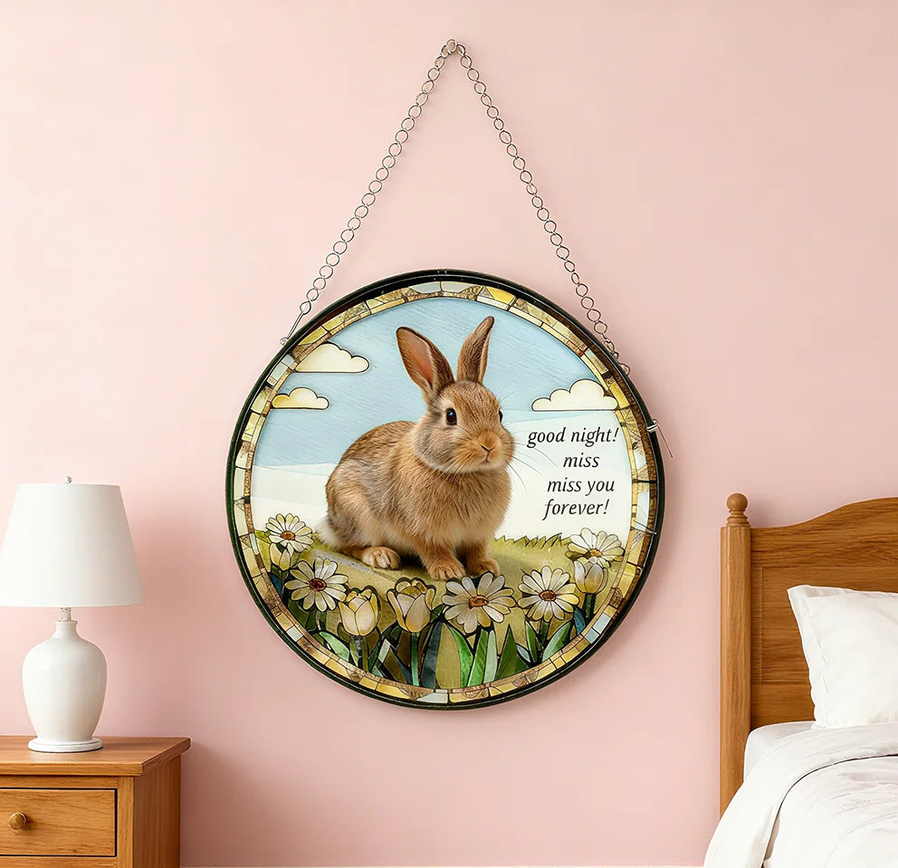 Personalized Memorial Stained Hanging Decor for Lost/Deceased Bunnies