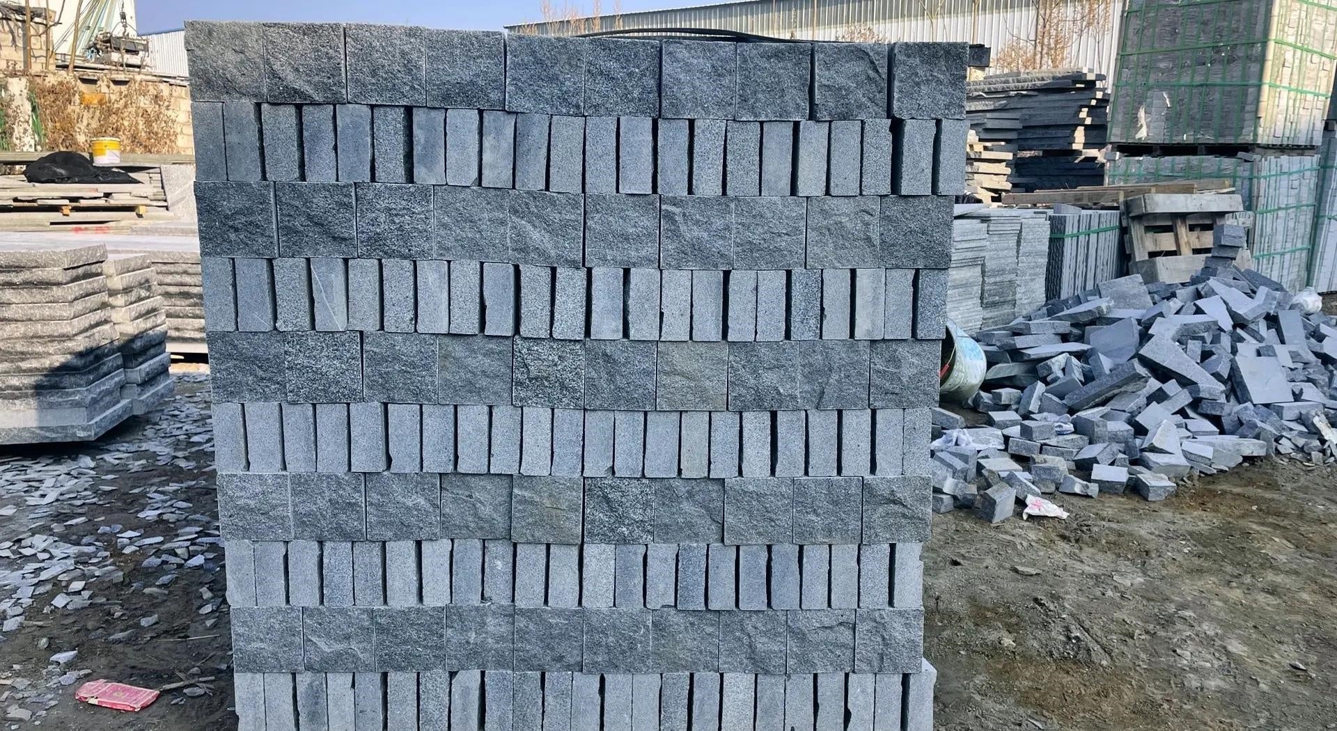 Custom grey granite paving, anti-slip surface 
