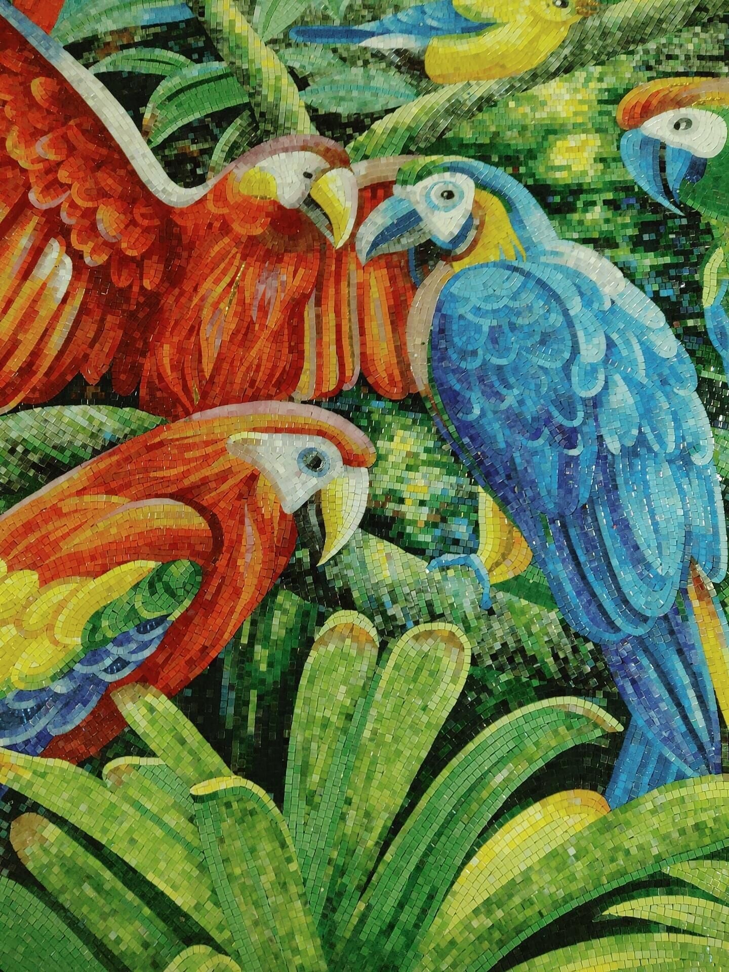 Popular Custom Colorful Parrot Mosaic Painting 