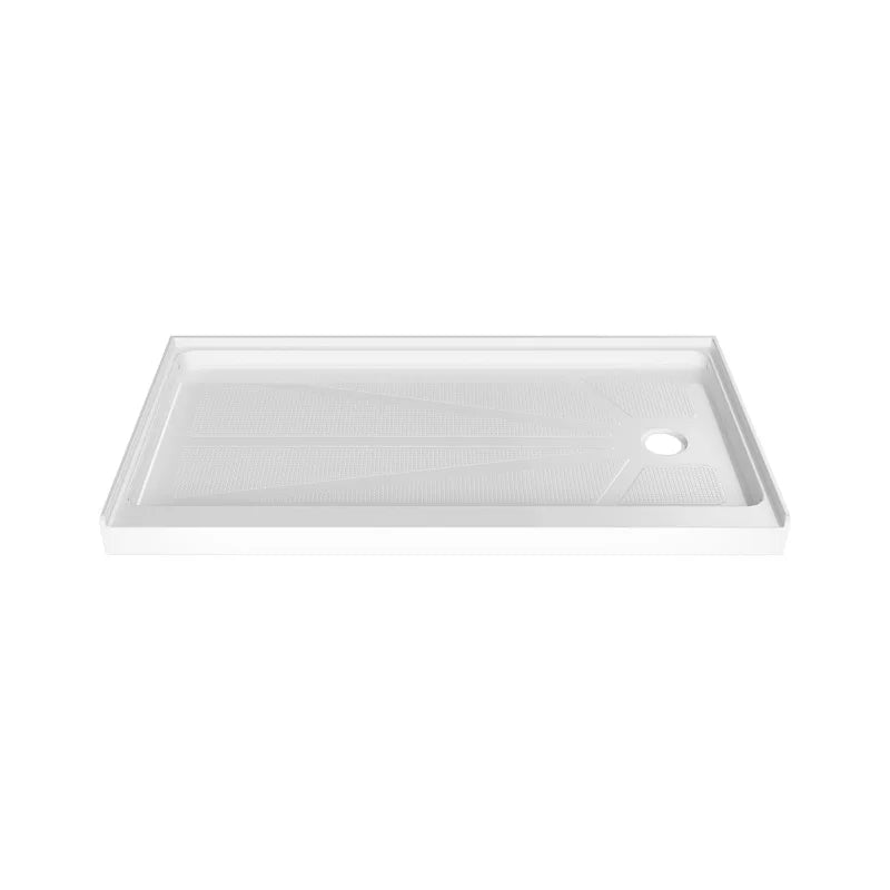 Bathroom Non-Slip Texture Right Drain Acrylic Rectangle Shape Single Threshold Shower Tray