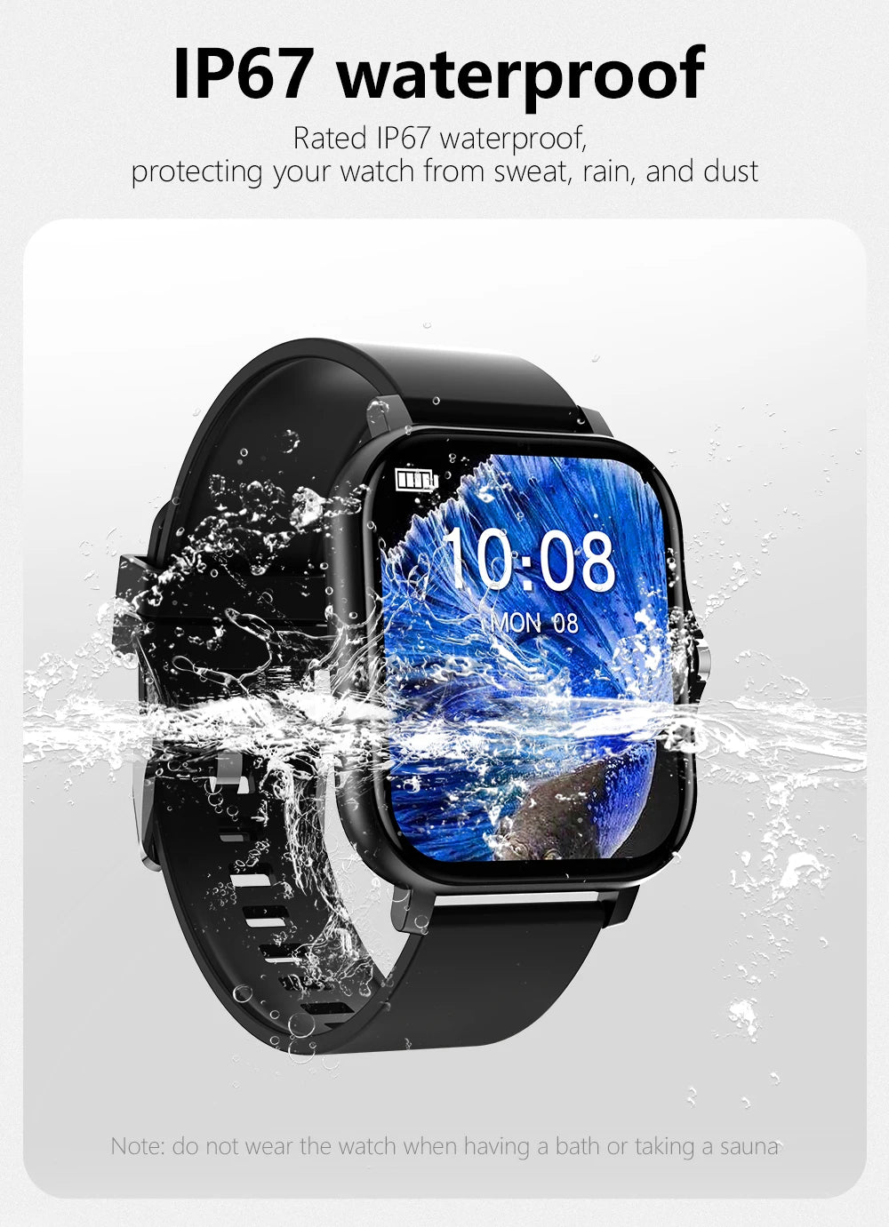 Smart watch 1.83 sports, health measurement, waterproof
