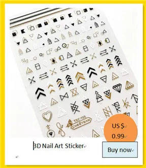 Nhãn Dán 3D Chữ Đen Trang Trí Nail ME054-062 - Daisan Mart