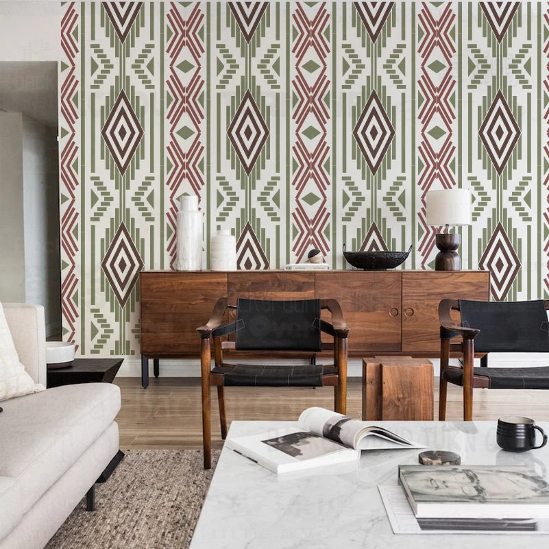 40cm - 80cm Stencil For Decor Wall Paint Painting Template Furniture Large Tradition Arabic African Ancient Ethnic Flower S216