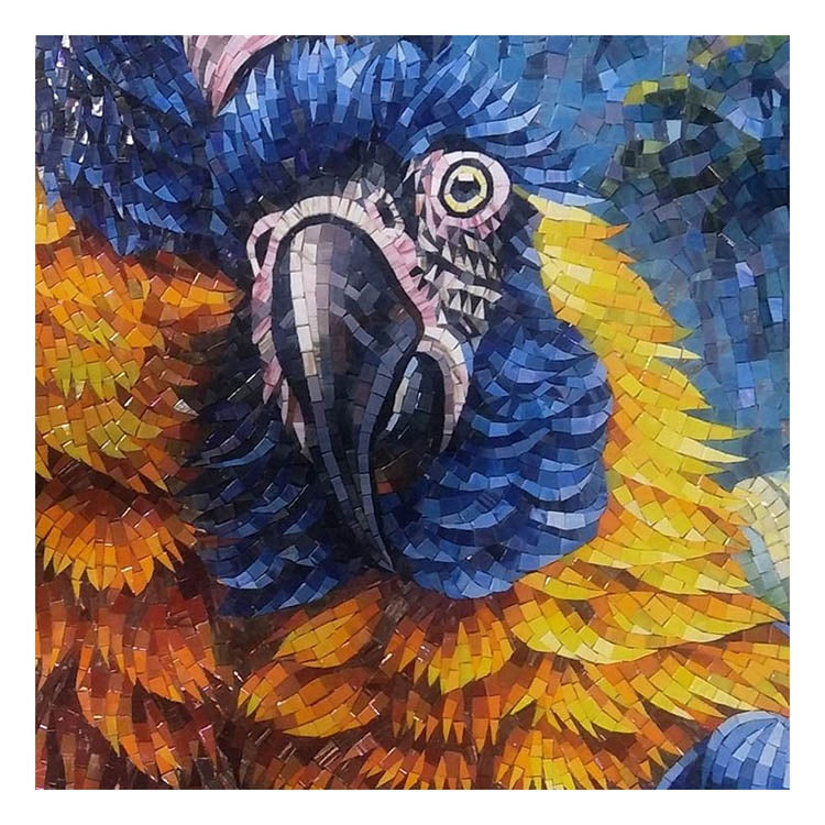 Custom design wall mosaic bird decoration glass mosaic art piece 