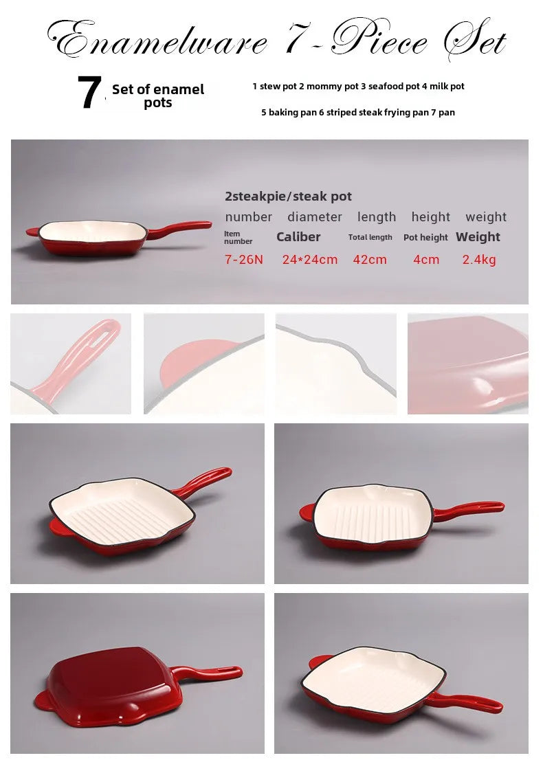 Bộ Nồi Chảo Gang Tráng Men Đa Năng Bền Bỉ