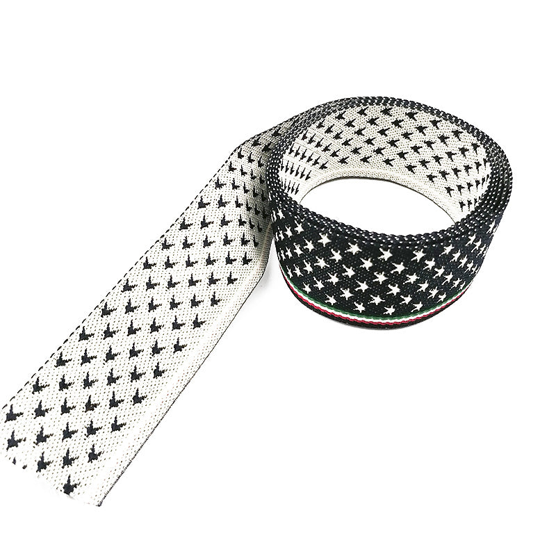 Wholesale Hot Sale Custom Logo Printed Leopard Jacquard Knitted Belt for Clothing, Bags 