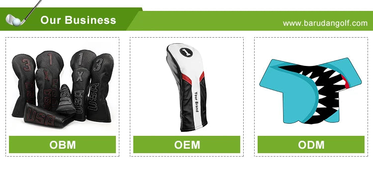 Groundhog Premium Embroidered Green Leather Golf Club Cover