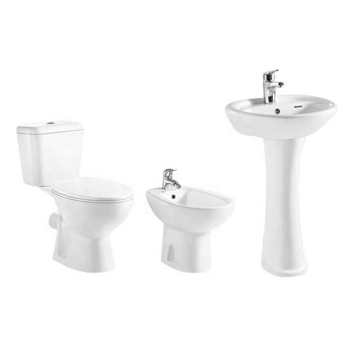Economy Factory European CE standard toilet and washbasin set best seller Toilet and washbasin set with pedestal 