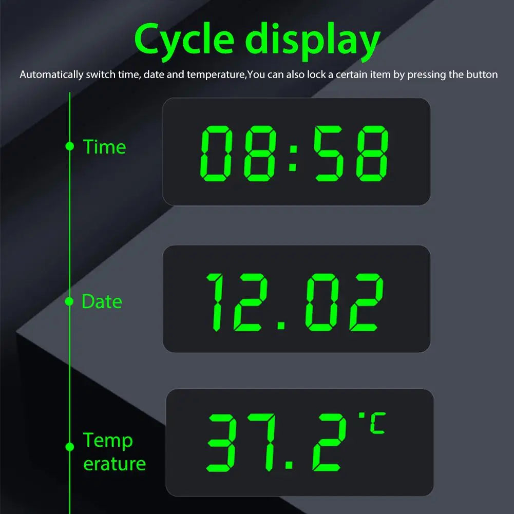 24H Solar Car Interior Clock