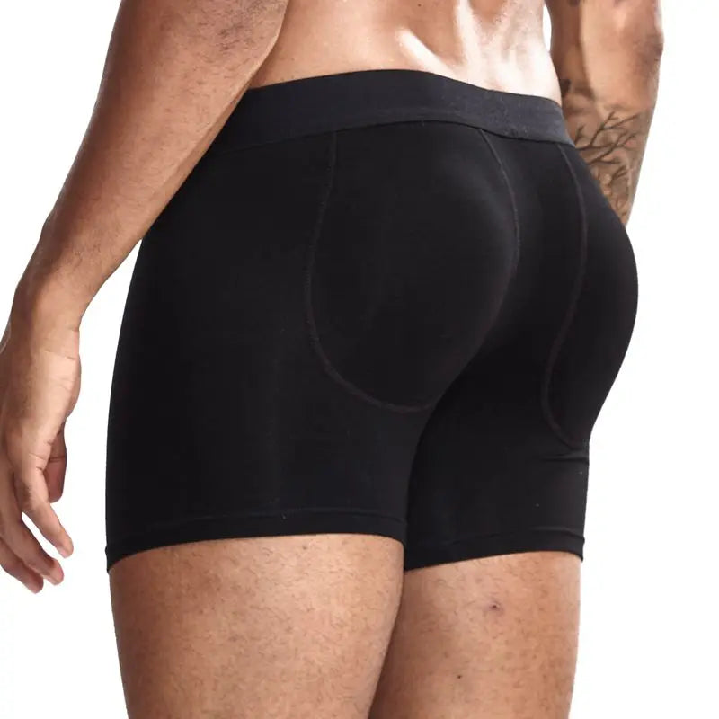 Men's Breathable Cotton Padded Butt Underwear with Removable Pads