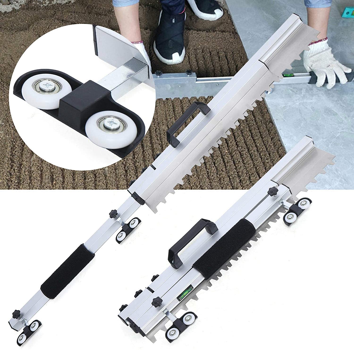 Foldable self leveling tile spreader