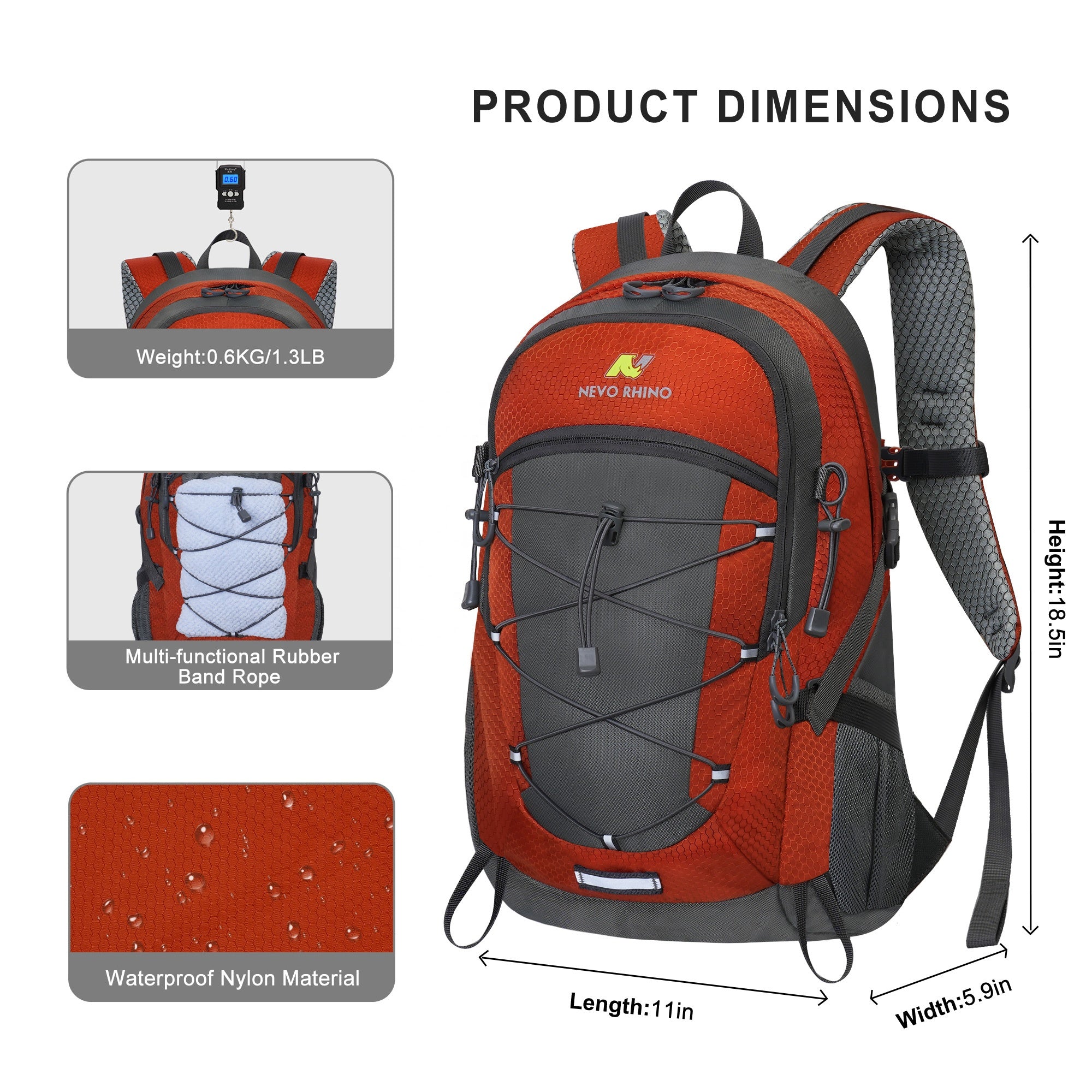 NEVO RHINO Backpack for hiking, mountaineering, multi-purpose, casual style for outdoor sports 