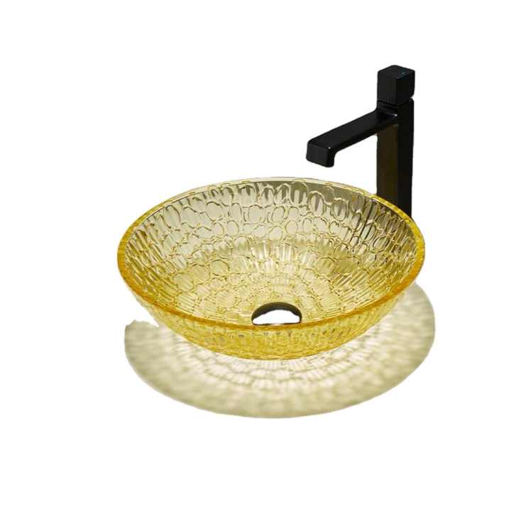 Painted crystal wash basin, fashion wash basin. 