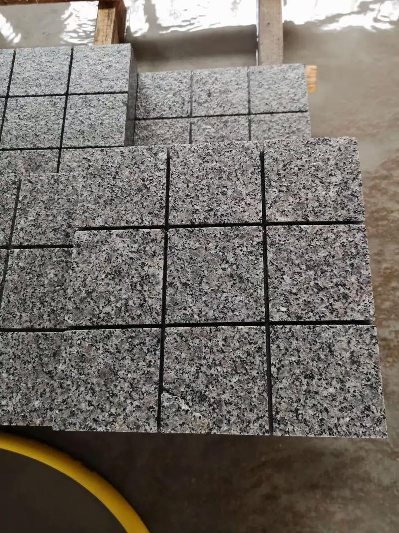 Durable grey granite paving stones, custom shapes 