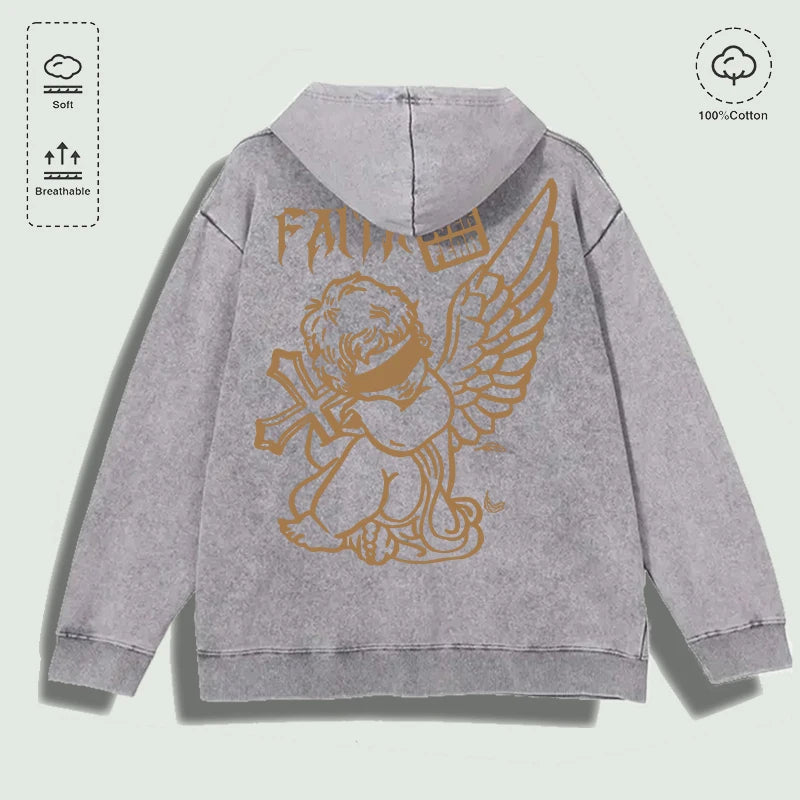Áo Hoodie Bông Đức Tin Vượt Sợ Hãi Thiên Thần Thánh Giá - Daisan Mart