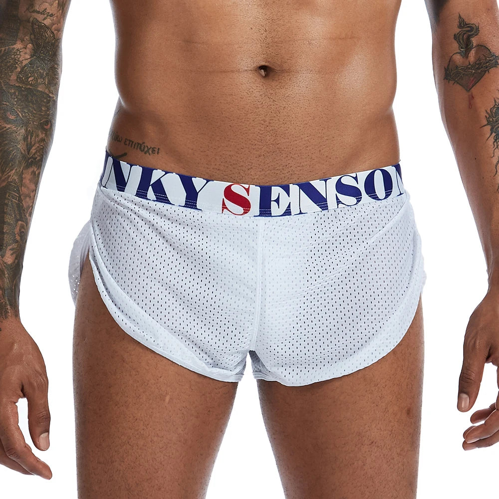 Quần Đùi Nam Mũi Tên Mỏng Mùa Hè - Trắng Đen Mesh