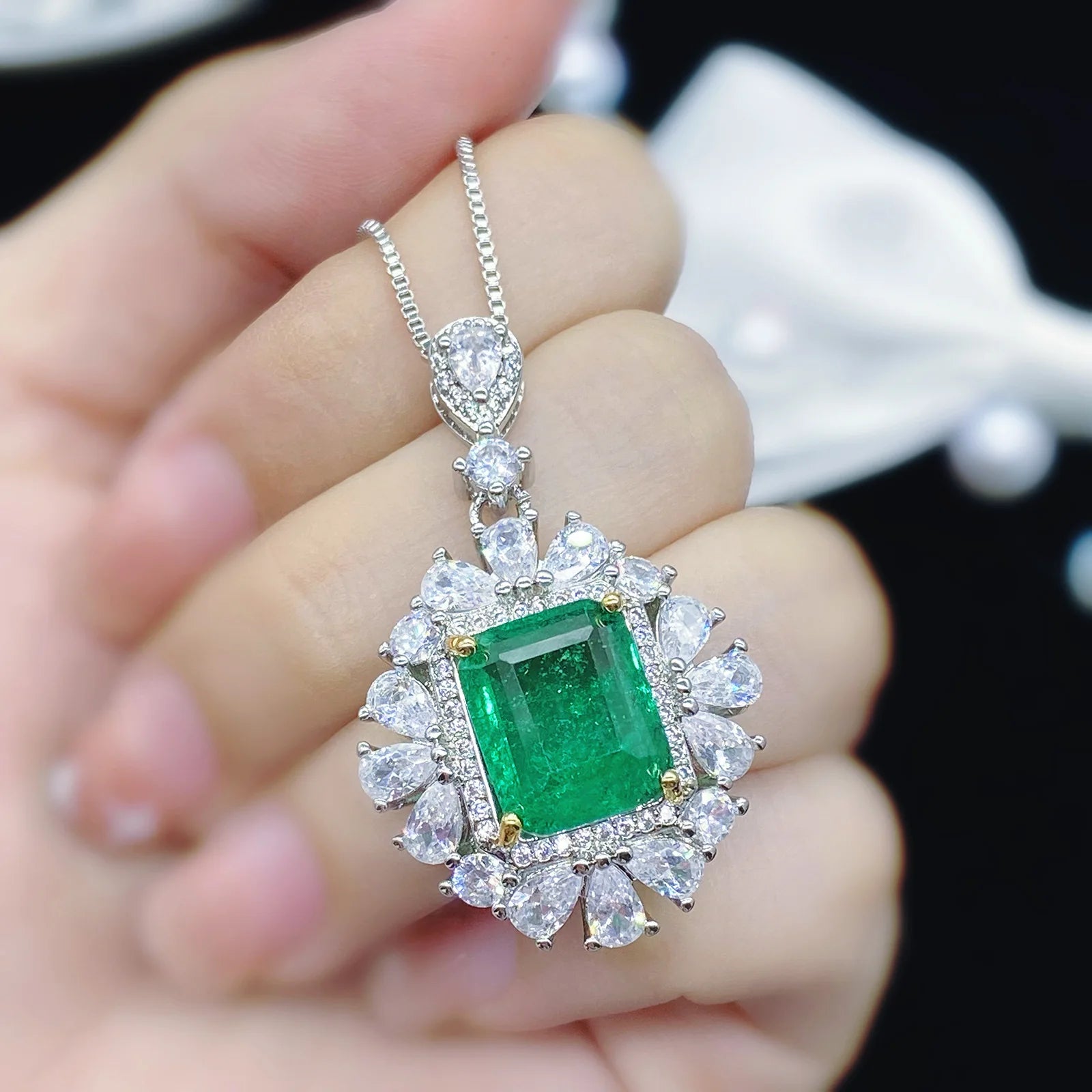 Dây Chuyền Sapphire Bạc 925 Cao Cấp Cho Nữ