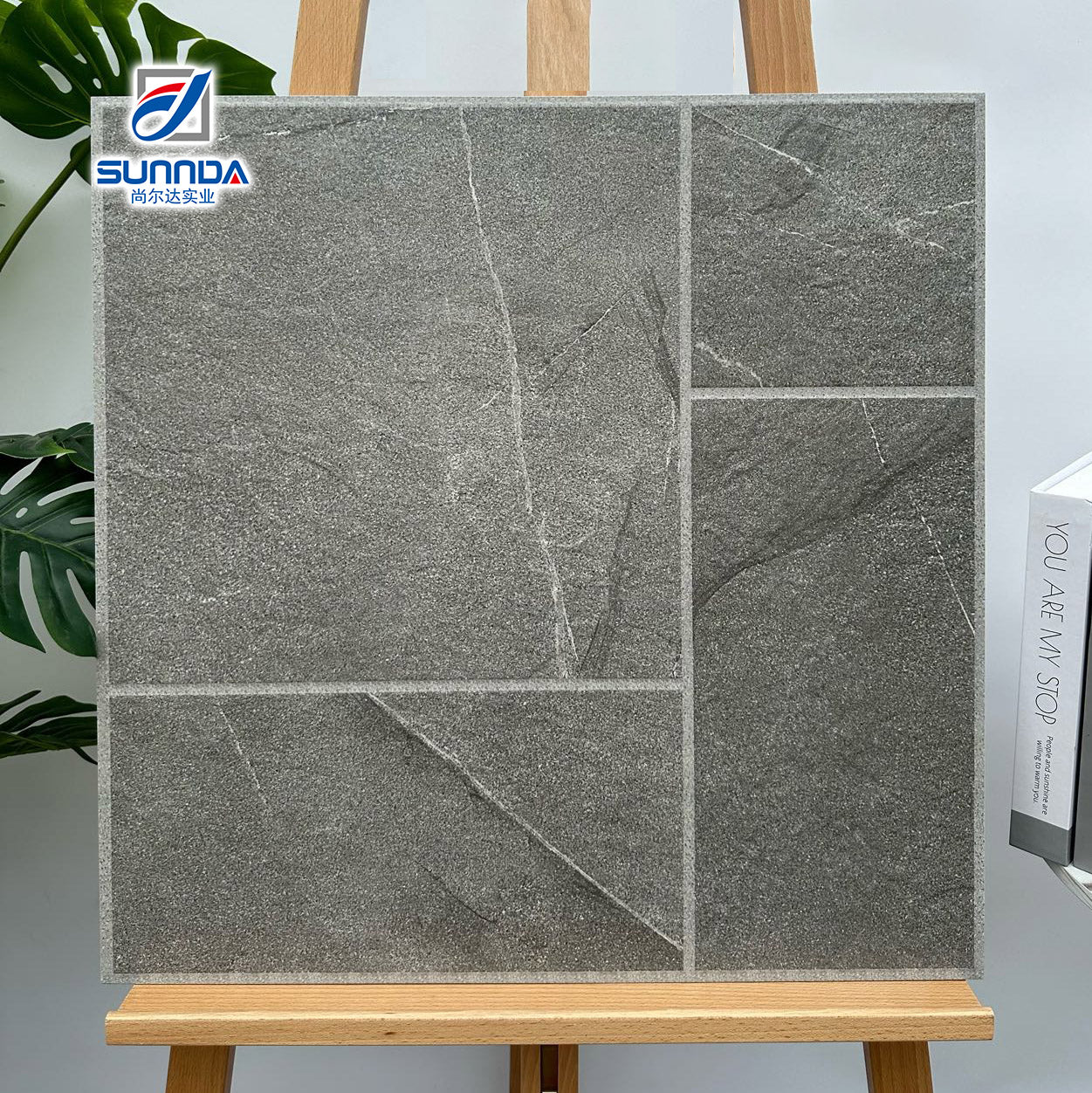 Gạch men mờ ngoại thất, đá thô, kiểu cổ điển, 600x600mm