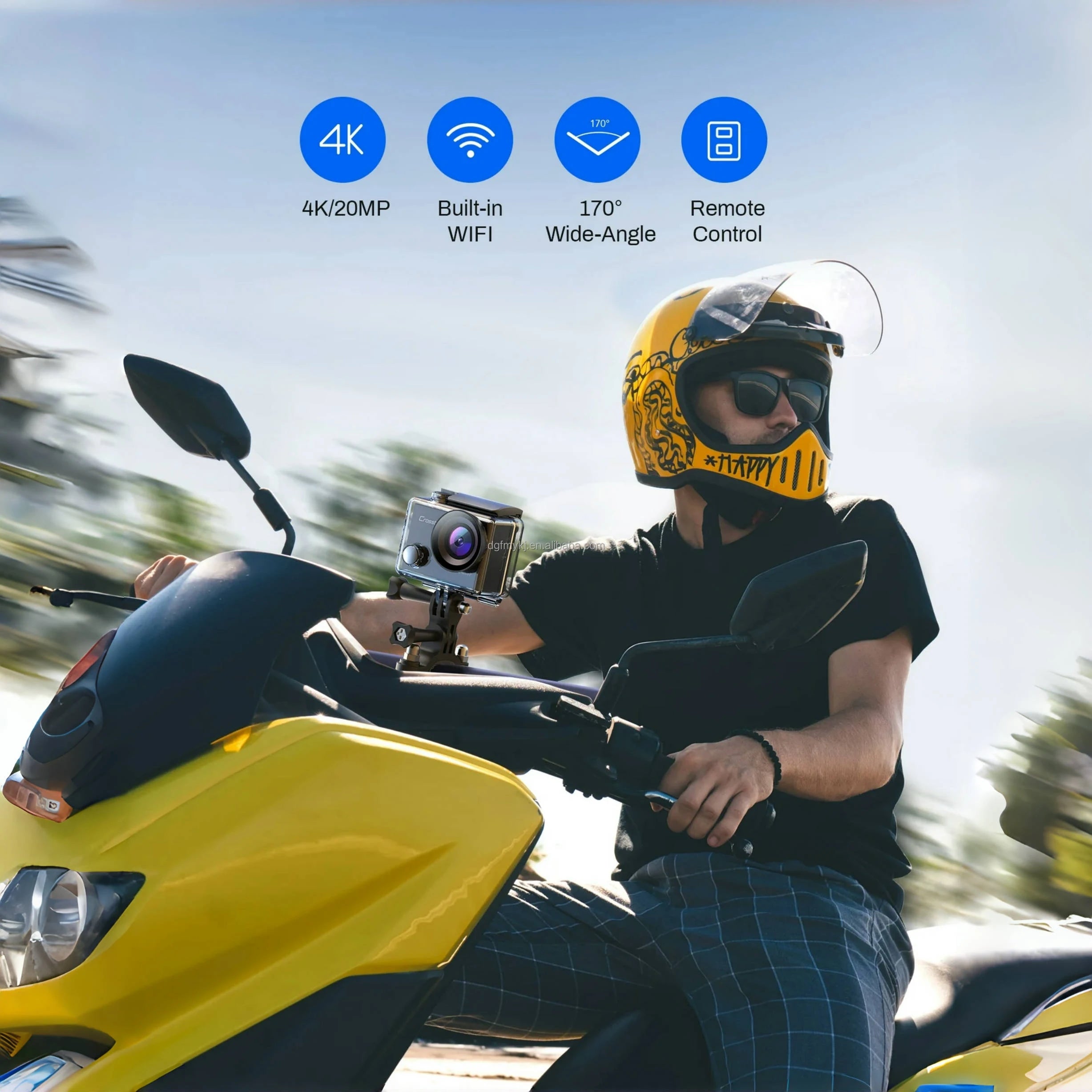 4K Waterproof WiFi Sports Camcorder 170° Wide Angle