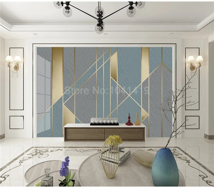 Custom 3D Wall Mural Modern Simple Geometric Line Photo Wallpaper Living Room TV Sofa Bedroom Wall Painting Papel De Parede 3 D